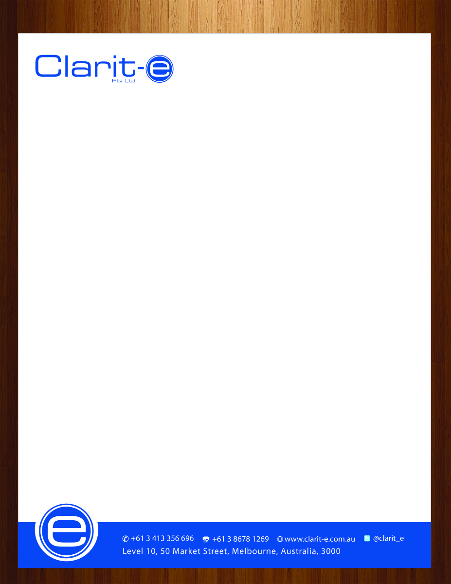Letterhead Design by HarmiDesigning for Clarit-e Pty Ltd | Design #3230121