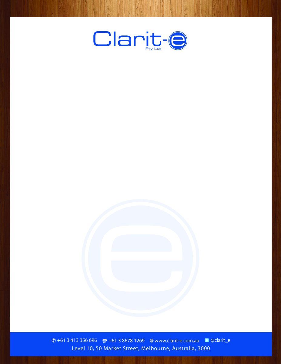 Letterhead Design by HarmiDesigning for Clarit-e Pty Ltd | Design #3230135