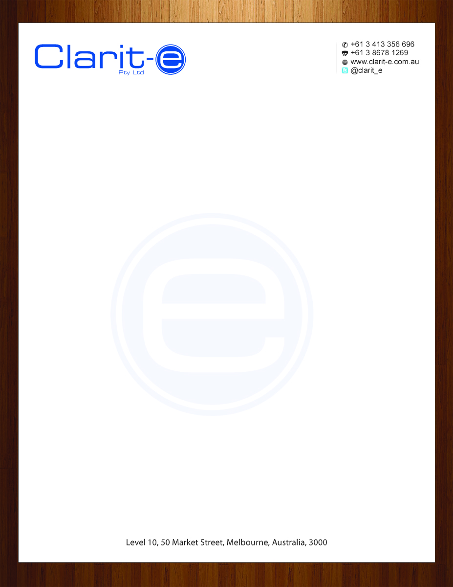 Letterhead Design by HarmiDesigning for Clarit-e Pty Ltd | Design #3230140