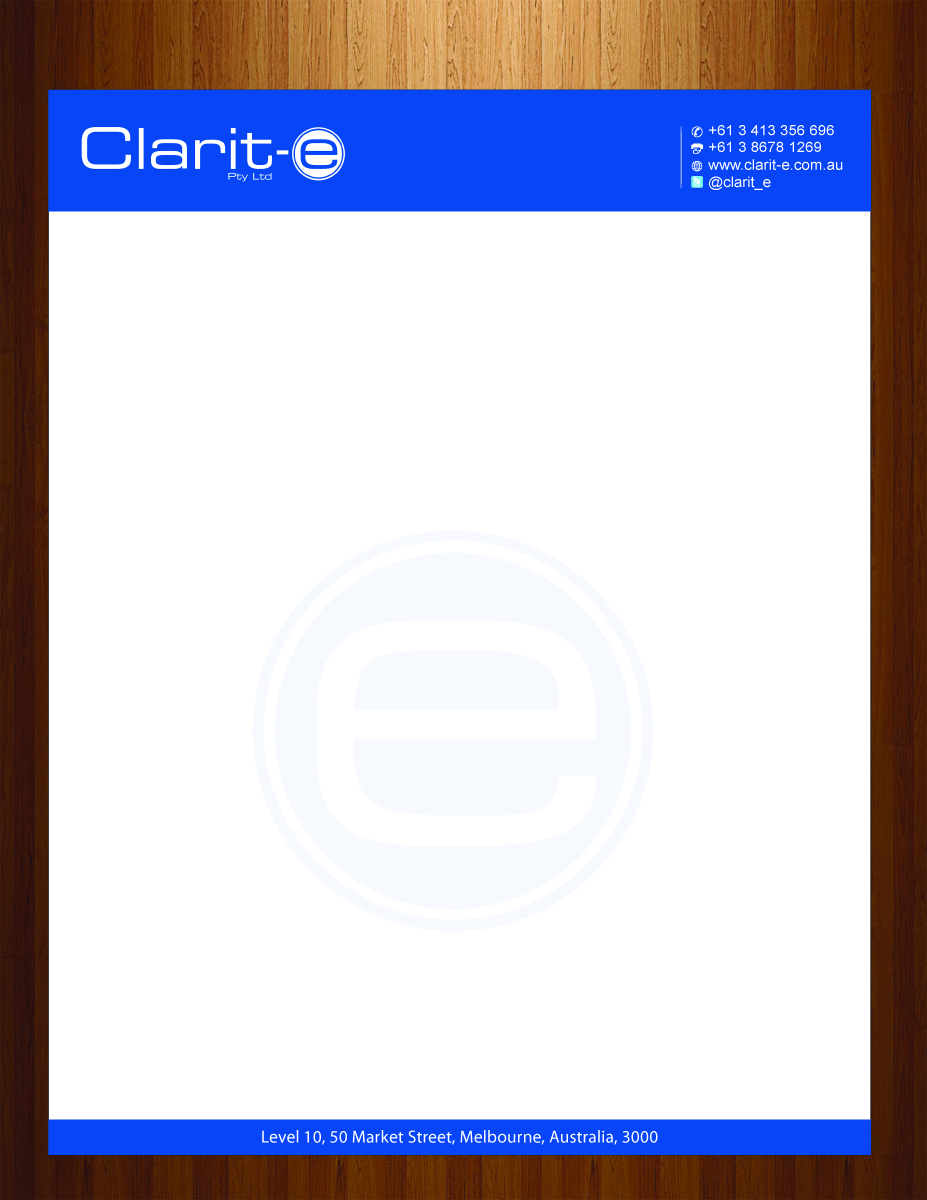 Letterhead Design by HarmiDesigning for Clarit-e Pty Ltd | Design #3230188
