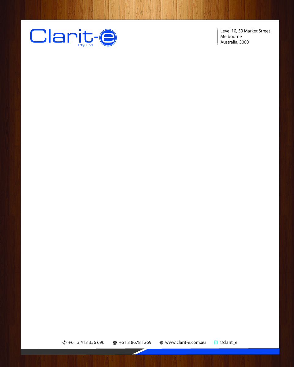 Letterhead Design by HarmiDesigning for Clarit-e Pty Ltd | Design #3239130
