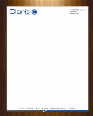 Letterhead Design by harmi_199 for Clarit-e Pty Ltd | Design: #3239130