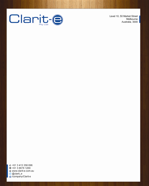 Letterhead Design by harmi_199 for Clarit-e Pty Ltd | Design: #3239171