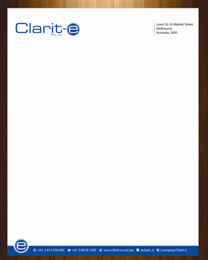 Letterhead Design by harmi_199 for Clarit-e Pty Ltd | Design: #3239197