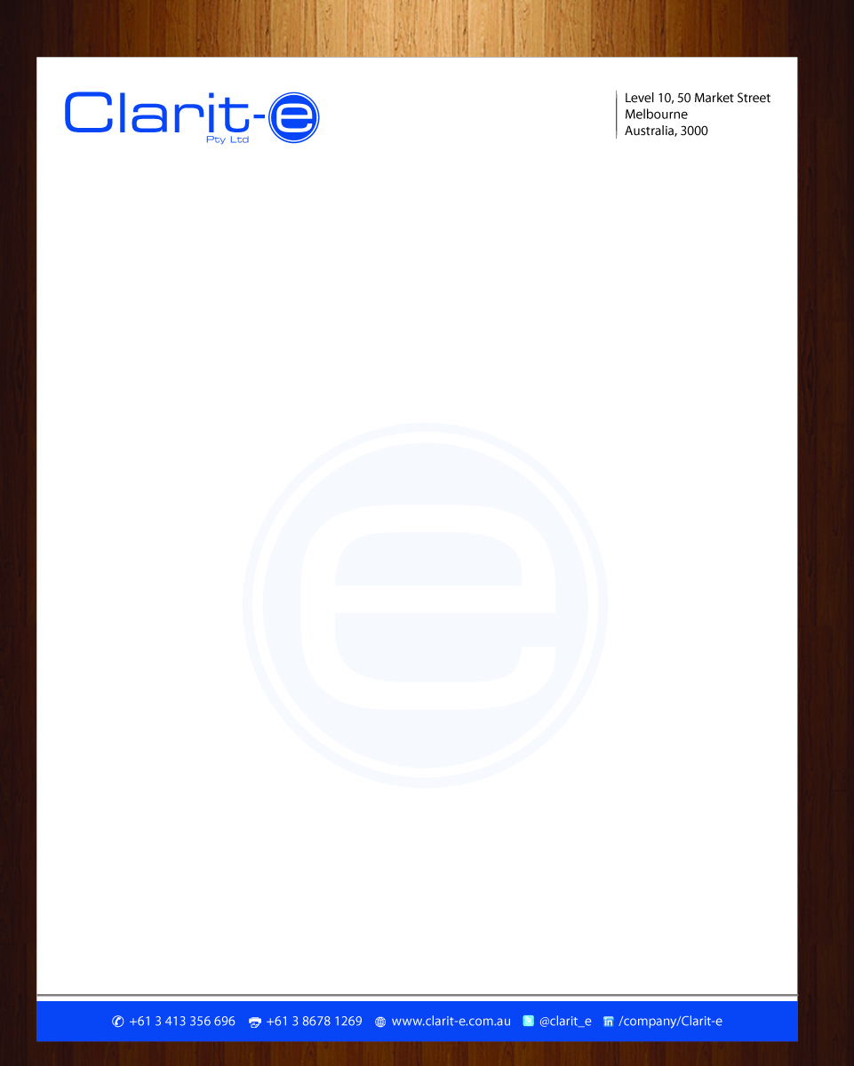 Letterhead Design by HarmiDesigning for Clarit-e Pty Ltd | Design #3239210
