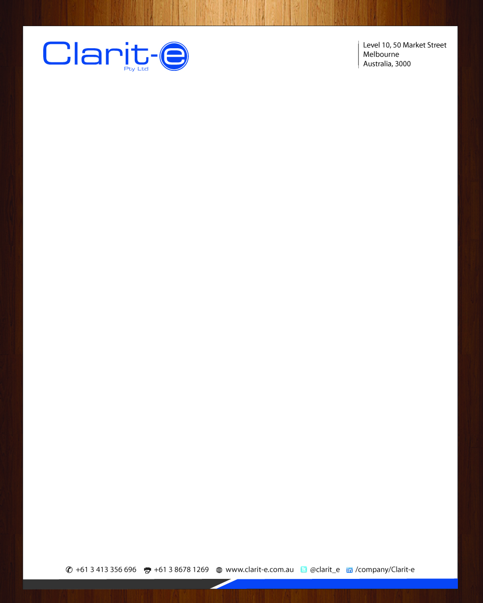 Letterhead Design by HarmiDesigning for Clarit-e Pty Ltd | Design #3239229