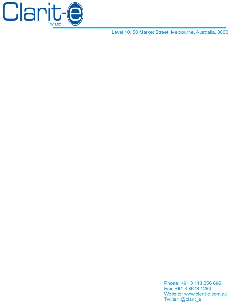 Letterhead Design by shei steve for Clarit-e Pty Ltd | Design #3228267