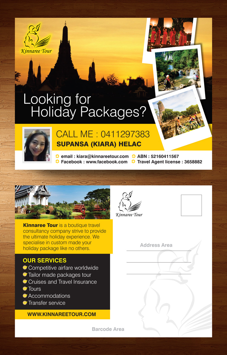 Postcard Design by rkailas for Kinnaree Tour | Design #3338240