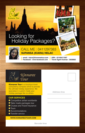 Postkarten-Design von rkailas für Kinnaree Tour | Design: #3338245