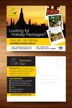 Postkarten-Design von rkailas für Kinnaree Tour | Design: #3409144