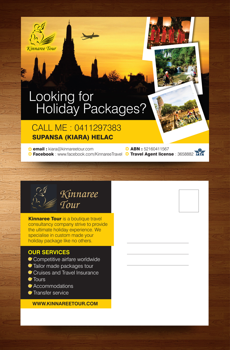 Postcard Design by rkailas for Kinnaree Tour | Design #3409158