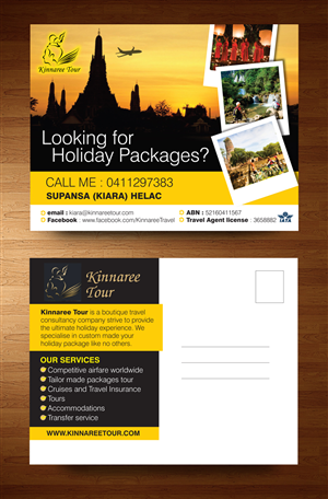 Postkarten-Design von rkailas für Kinnaree Tour | Design: #3409158