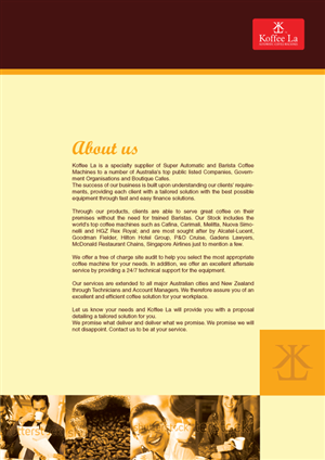 Diseño de Brochure por avi's para Koffee La | Diseño: #809507