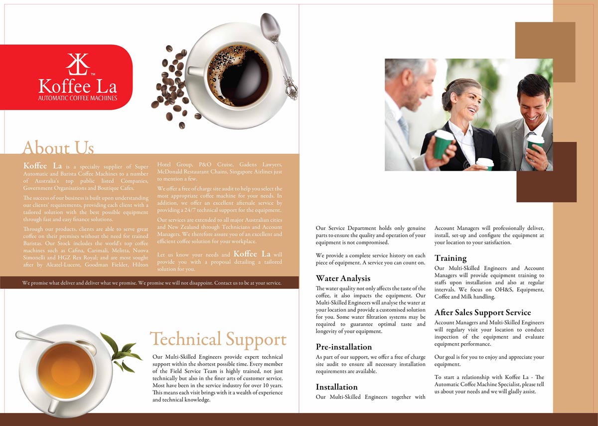 Brochure Design by LeavingImpression for Koffee La | Design #834965