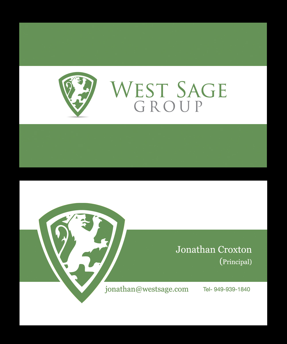 Business Card Design by Satyajit Sil Creations for West Sage | Design #3272210