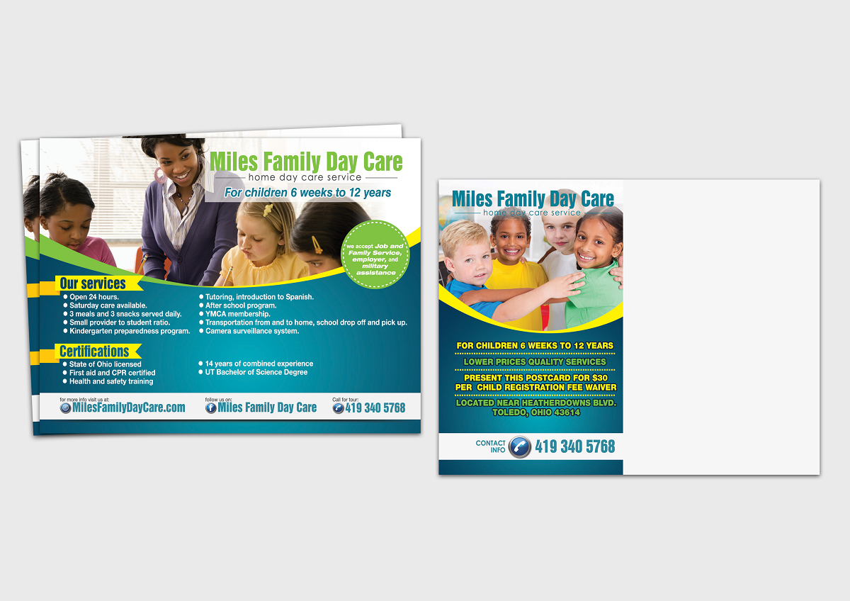 Postcard Design by yganess for Miles Family Day Care | Design: #3330931
