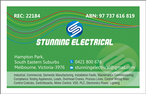 Business Card Design by dkthedon for Stunning Electrical | Design: #3269381
