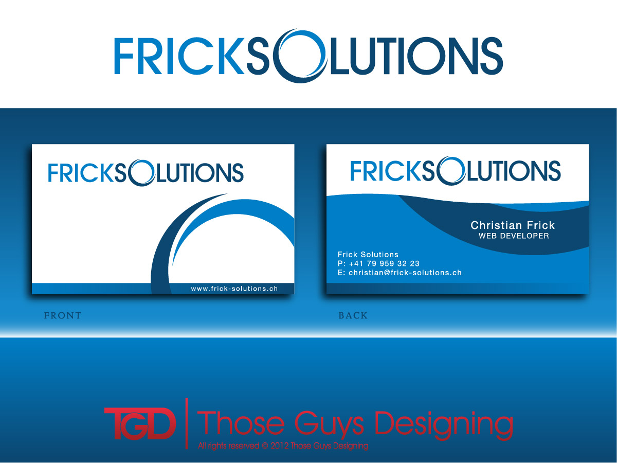 Business Card Design by Those Guys Designing for Frick Solutions | Design #805079