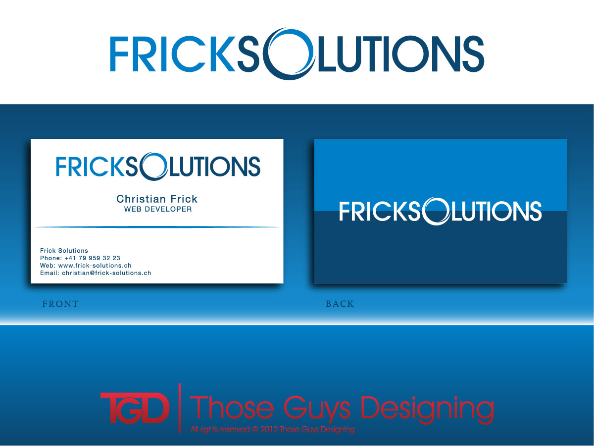 Business Card Design by Those Guys Designing for Frick Solutions | Design #806313