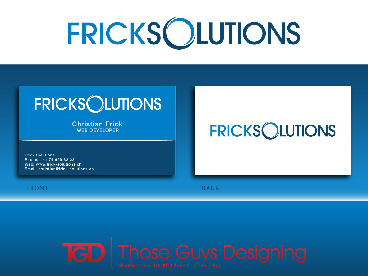 Business Card Design by Those Guys Designing for Frick Solutions | Design #806538
