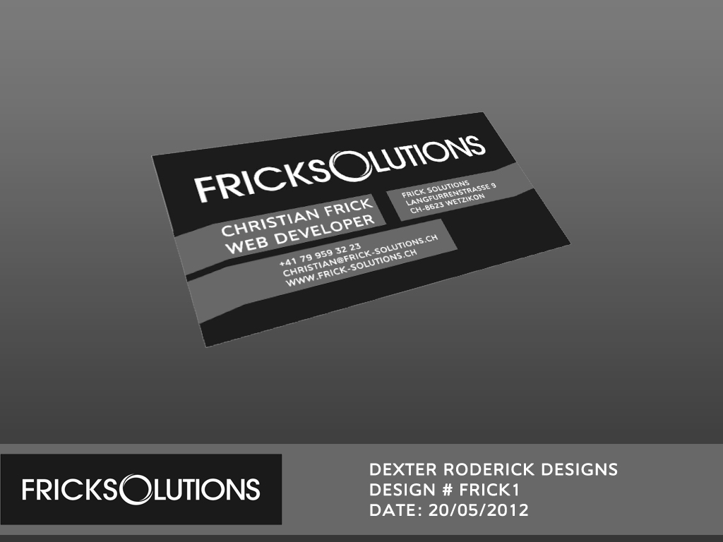 Visitenkarten-Design von DexterRoderick für Frick Solutions | Design #791530