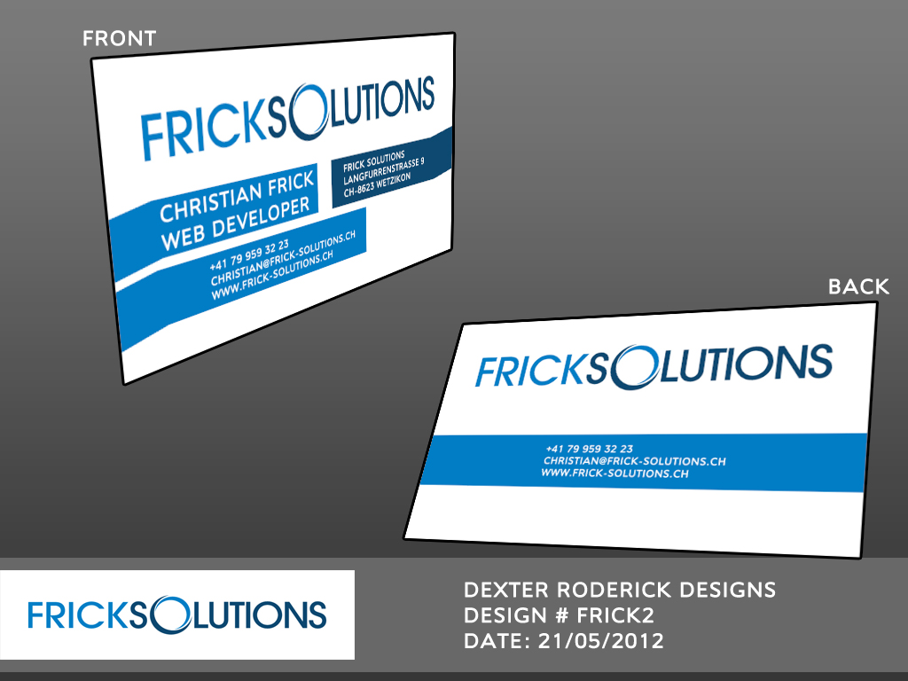 Business Card Design by DexterRoderick for Frick Solutions | Design #792805