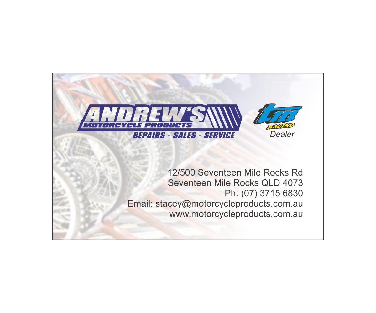 Visitenkarten-Design von SK für Andrew's Motorcycle Products | Design #3245692