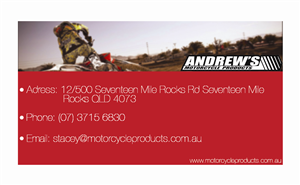 Visitenkarten-Design von Radu_Mitroi für Andrew's Motorcycle Products | Design #3242916