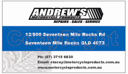 Visitenkarten-Design von leebswz für Andrew's Motorcycle Products | Design #3251022