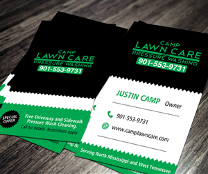 Business Card Design by Sarah Haroon for Camp Lawn Care and Pressure Washing | Design: #3241750