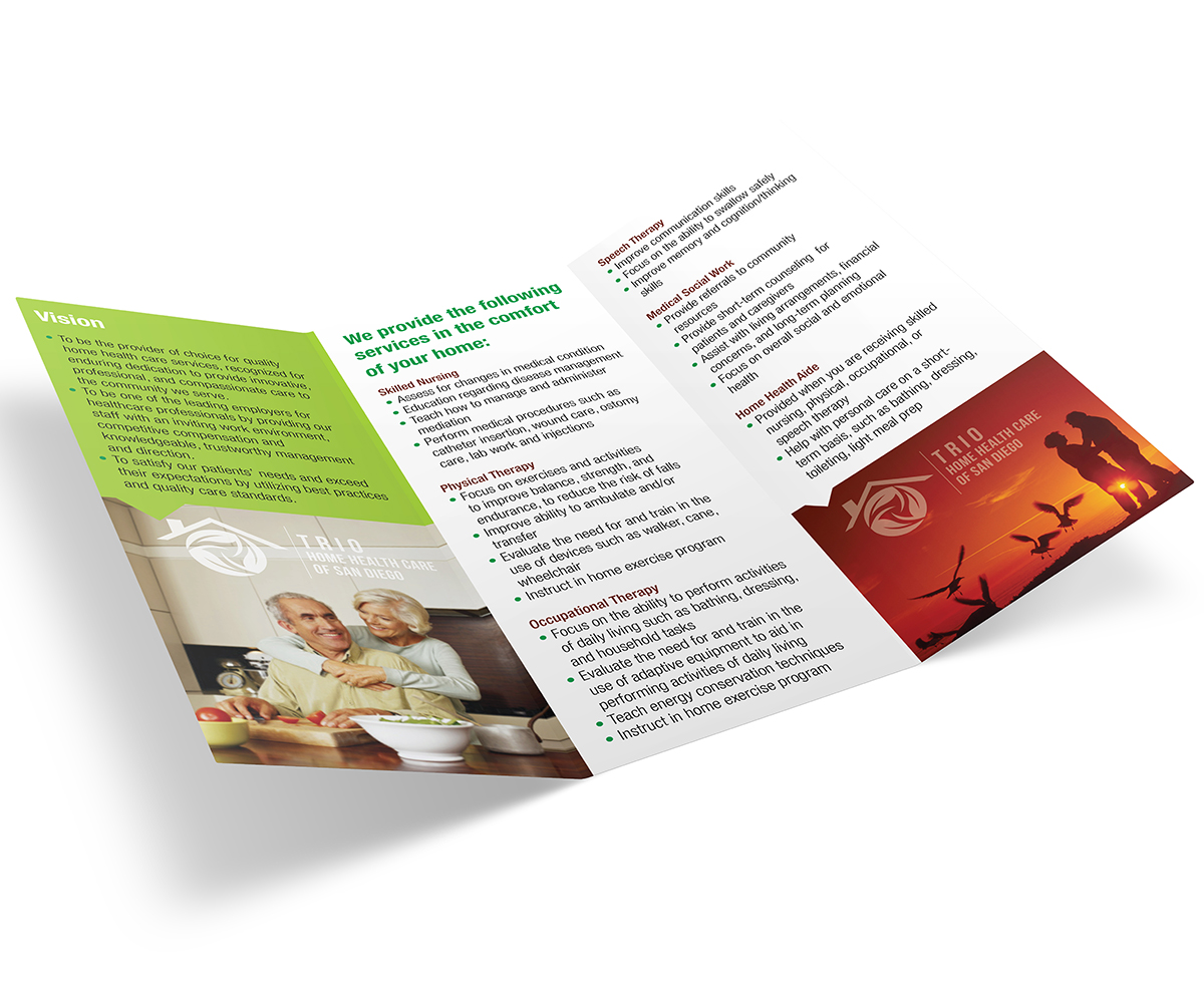 Brochure Design by noworries. for Trio Home Health Care of San Diego, Inc. | Design #3272333