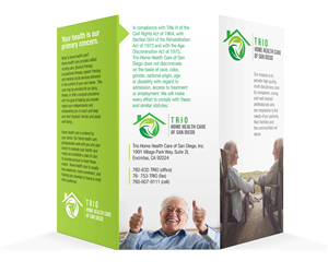 Design de Brochure par noworries. pour Trio Home Health Care of San Diego, Inc. | Design #3277229