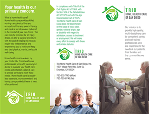 Brochure Design by noworries. for Trio Home Health Care of San Diego, Inc. | Design: #3293608