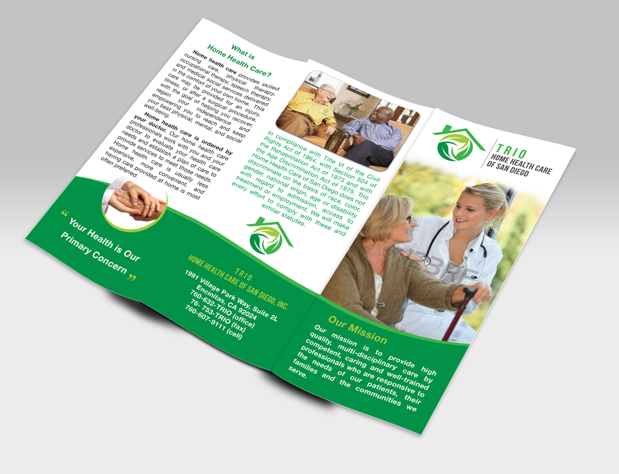 Brochure Design by Adylhere for Trio Home Health Care of San Diego, Inc. | Design #3283187
