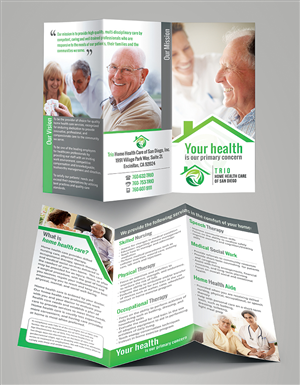 Brochure Design by creationz2011 for Trio Home Health Care of San Diego, Inc. | Design: #3307371
