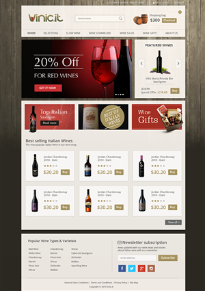  Home and sub-home pages for an italian wines e-commerce | Web Design by krishnan