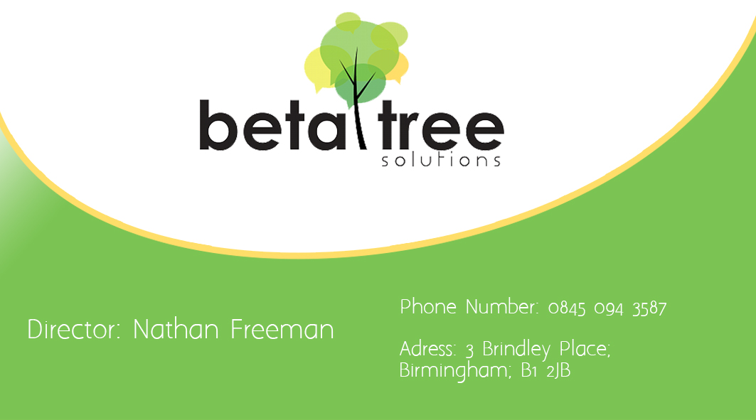 Business Card Design by Ratrati for Beta Tree Solutions | Design #4434409