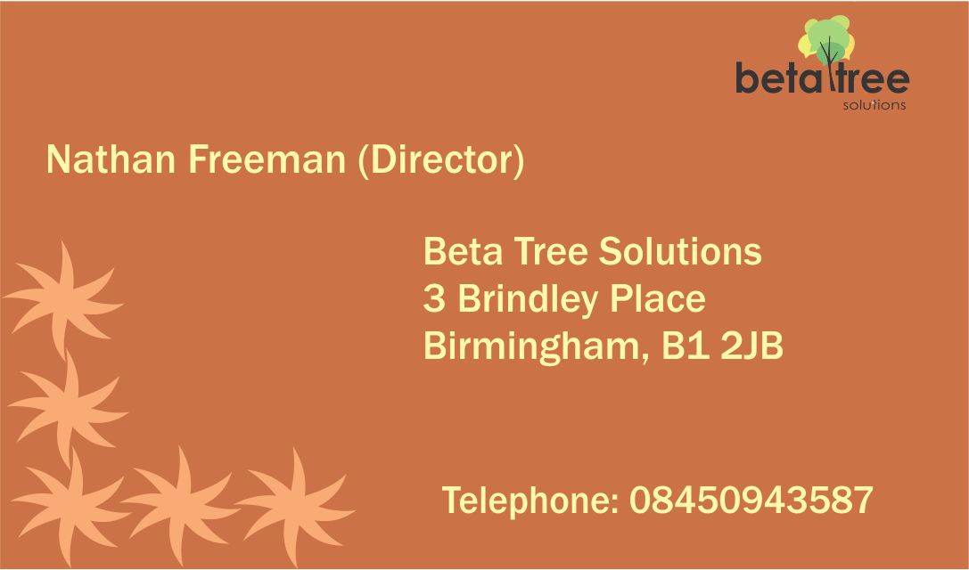 Business Card Design by bhawani for Beta Tree Solutions | Design #4419326