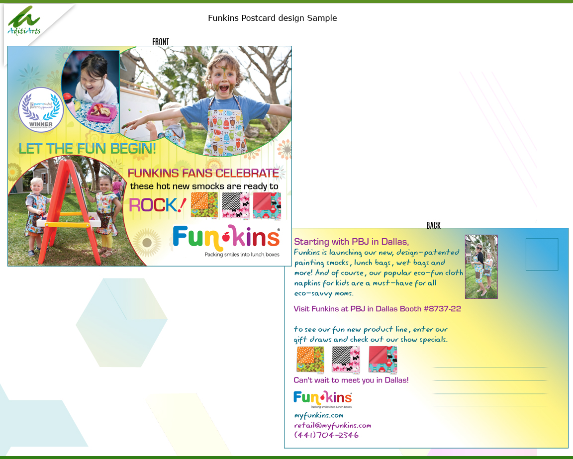 Postcard Design by AditiArts for MyFunkins Ltd. | Design #3251110