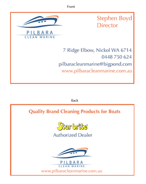 Diseño de Tarjeta de Presentación por LC para Pilbara Clean Marine | Diseño #803303