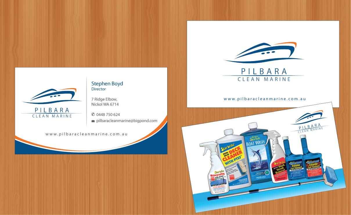 Diseño de Tarjeta de Presentación por Sbss para Pilbara Clean Marine | Diseño #797261