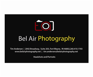 Diseño de Tarjeta de Presentación por karljohnpass para Bel Air Photography | Diseño: #3323387