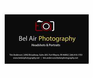 Diseño de Tarjeta de Presentación por karljohnpass para Bel Air Photography | Diseño: #3340982