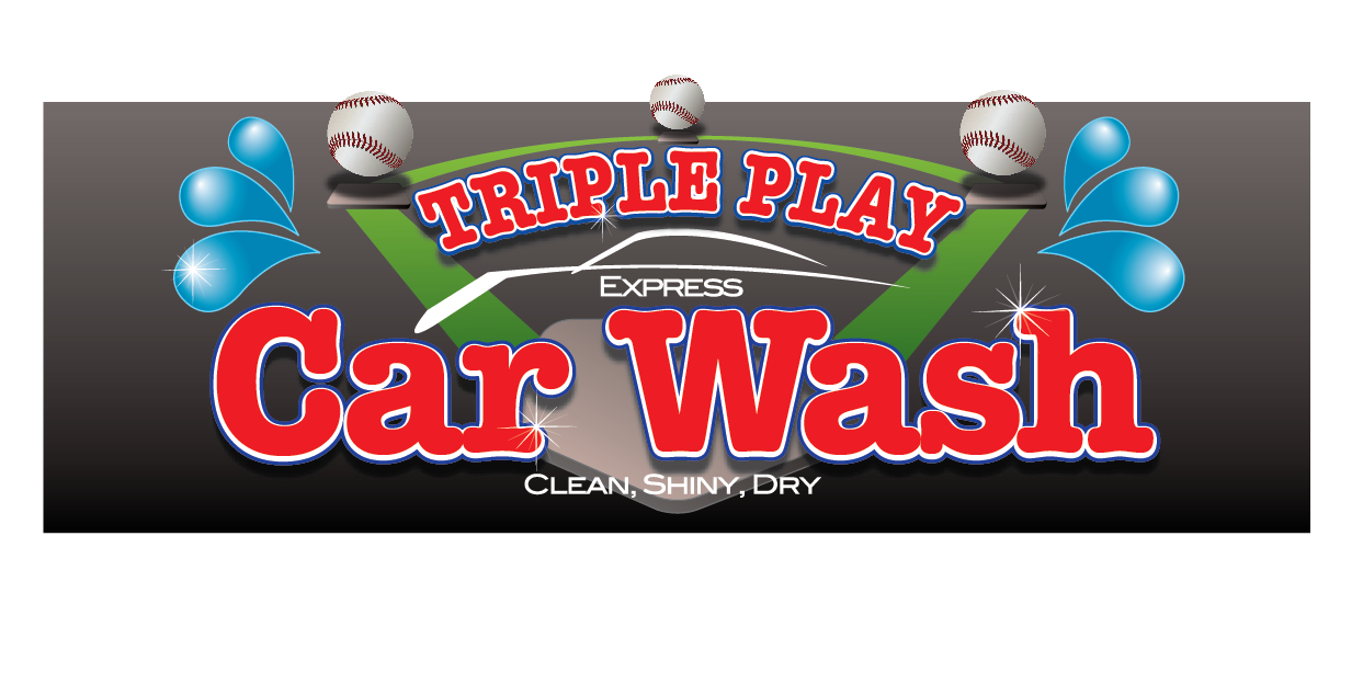 elegant playful logo design for triple play express car triple play design