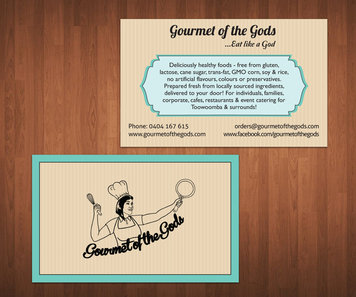 Playful Feminine Catering Business Card Design For A