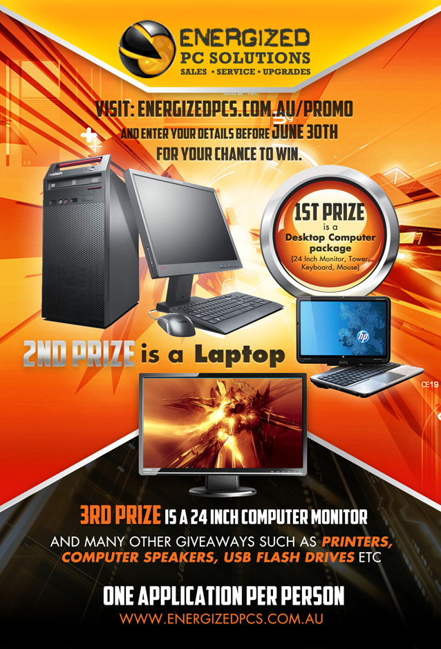 Elegant, Playful, Computer Flyer Design for ENERGIZED PC SOLUTIONS by