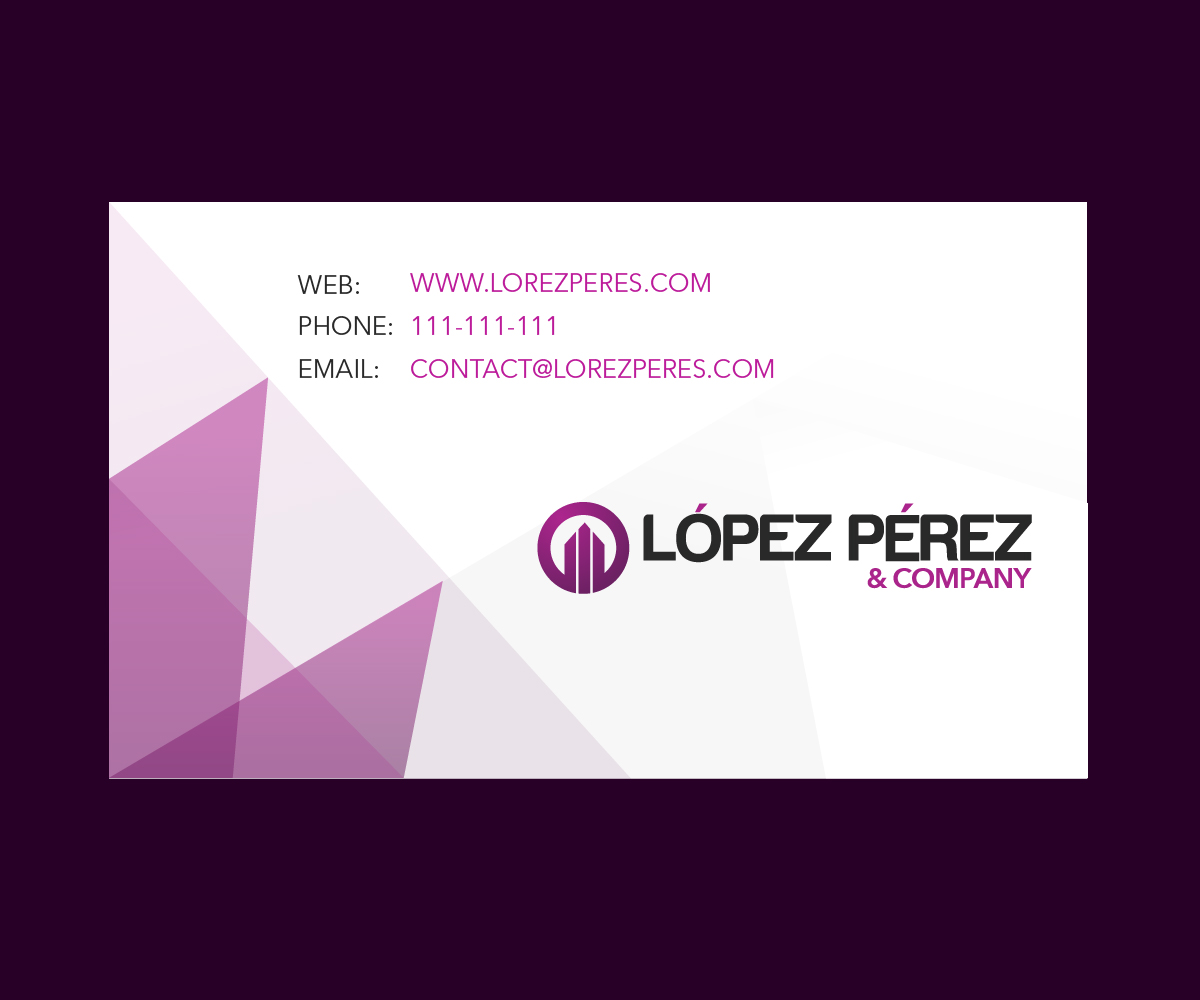 Business Card Design by subinps for Lopez Perez & Company | Design #3255539