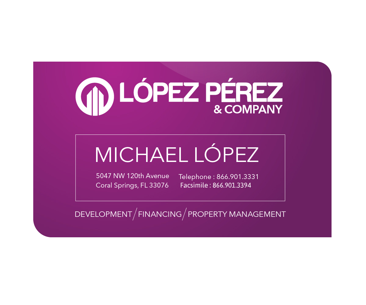 Business Card Design by subinps for Lopez Perez & Company | Design #3266495