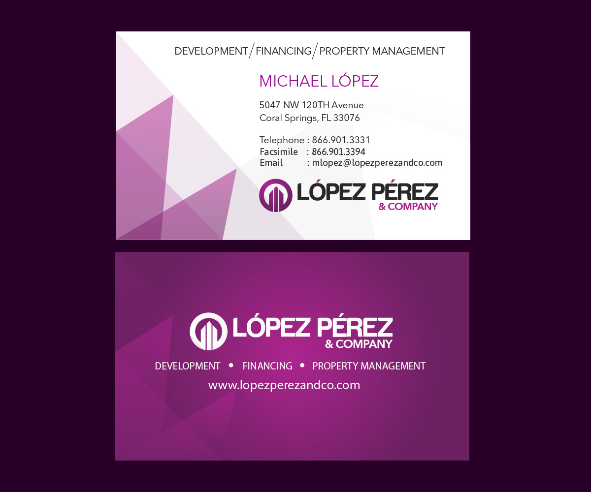 Business Card Design by subinps for Lopez Perez & Company | Design #3289571
