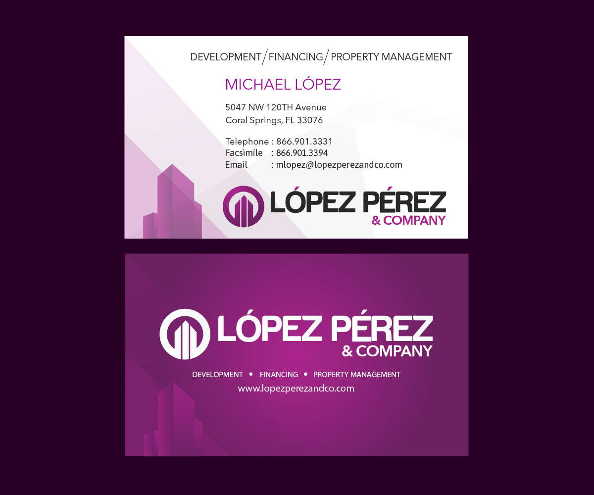 Business Card Design by subinps for Lopez Perez & Company | Design #3289597